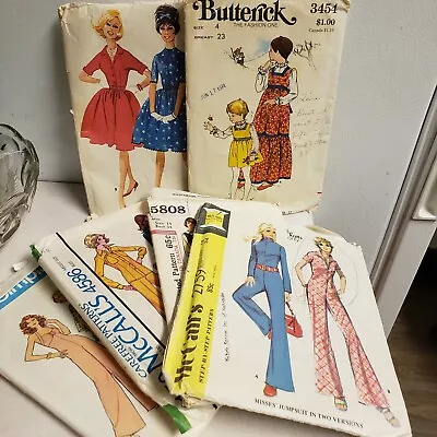 VTG Lot 6 Sewing Patterns Simplicity McCall's Butterick 60s-70s Groovy Women's  • $14.99