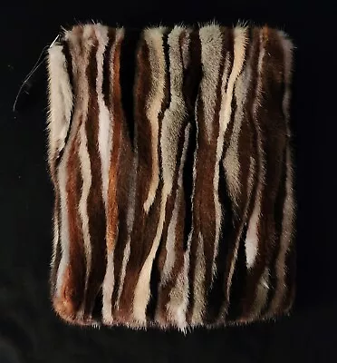 Real Mink Fur Pouch Purse Case Brown Multi Color New Genuine • $95