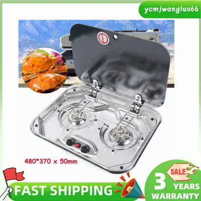 2 Burner Boat Caravan RV Camper Gas Stove Hob LPG Cooktop Stove Stainless Steel  • $195.70