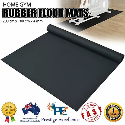 $109.90 • Buy Home Gym Rubber Floor Mat Reduce Treadmill Vibration Flooring Protector Mats 2 M