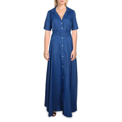 $82.59 • Buy STAUD Womens Millie Blue Short Sleeve Belted Long Maxi Dress 10 BHFO 3507