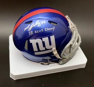 Michael Boley SIGNED New York Giants Mini Helmet +Tackles XLVI PSA/DNA AUTOGRAPH • $105