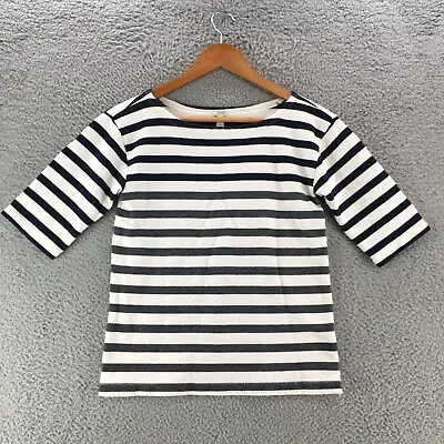J.Crew Short Sleeve Tee Tshirt Womens XS Blue White Striped Round Neck Casual • $15.19