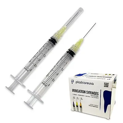 Dental Irrigation Syringes & Tips 3 Cc 27 Gauge - 27G (Box Of 100) • $24.99