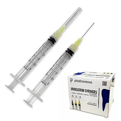 Dental Irrigation Syringes & Tips 3 Cc 27 Gauge - 27G (Box Of 200) • $45.99