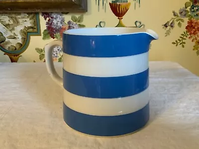 Vintage English Cornish Ware Blue & White Pottery Pitcher TG Green & Co C1920 • $135
