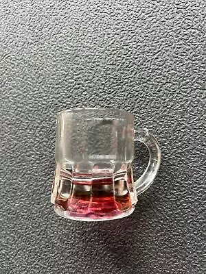 Vintage Glass Mini Beer Mug Shot Glass Red Bottom • $4.99