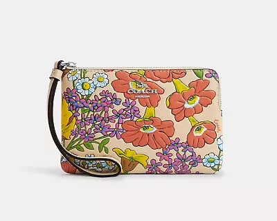 NWT Coach Corner Zip Wristlet With Floral Print CR946 • $59