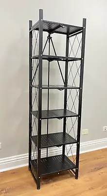 Retail Collapsible Metal Display Rack Black Merchandising 6 Shelf Pop Up Store • $249