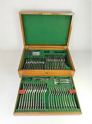 GEORGIAN King's Pattern 60-piece SILVER CUTLERY CANTEEN 12 Person Service 1826 • £4950