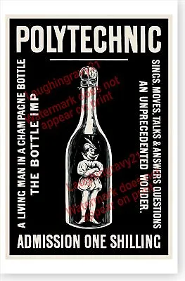 The Bottle Imp Miniature Man In Bottle Polytechnic Institute Retro Magic Poster • $17.99