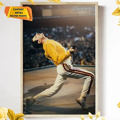 Freddie Mercury Queen Band Concert Photo Poster Canvas Metal Wall Art Prints • $149.99