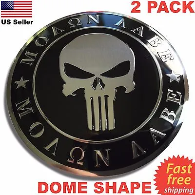 2 Pack ALUMINUM Molon Labe Dome Shape Emblem 2nd Amendment Decal Sticker NRA • $7.94