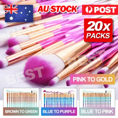 $7.95 • Buy 20PCS Eye Make-up Brushes Unicorn Eyeshadow Eyebrow Blending Brush Set