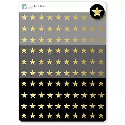 Gold Foiled Star Stickers / 100 Mini Micro Dot Decals (1/3”) /  Color Code... • $5.29