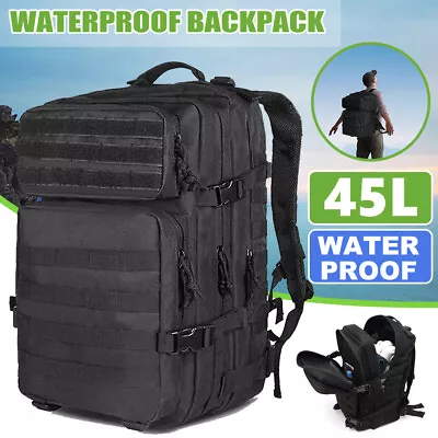 $34.25 • Buy 45L Large Waterproof Backpack Luggage Rucksack Hiking Outdoor Travel Men Women