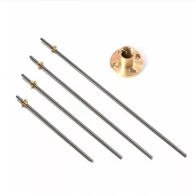 T10x8 Lead Screw Pitch 2mm Lead 8mm Trapezoidal ACME Rod W T Nut Up To 1200mm • £7.92