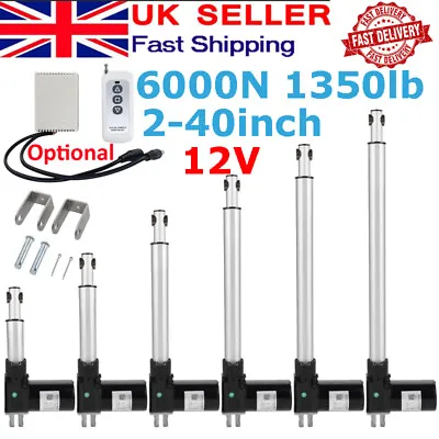 6000N Electric Linear Actuator Motor Stroke 2~40inch Optional DC 12V 4mm/s Fast • £22.79