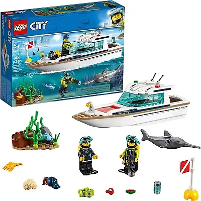  Lego City Diving Yacht 60221 Sea Ocean Boat Diver Swordfish Retired Set Bnisb • $49.95