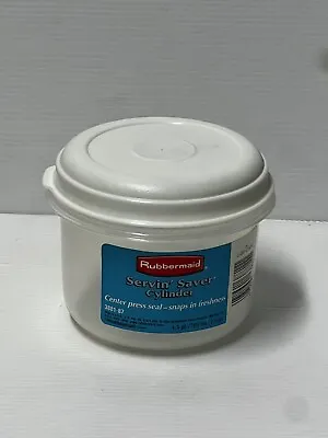 Vintage Rubbermaid Servin Saver #7  3 Cup Container Round White Lid USA New • $14.99