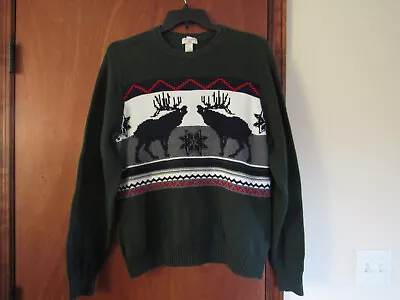 Wild Moose Elk Outdoors Rugged Sweater By Dockers Men's Large Very Nice!!!!!!!!! • $19.95