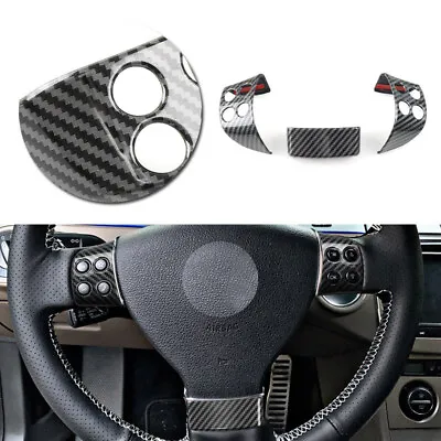 ABS Carbon Fiber Steering Wheel Trim Cover For VW Golf 5 Passat B6 Eos Jetta MK5 • $12.49
