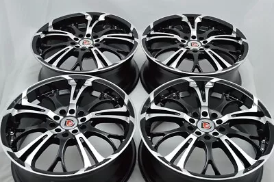 4 New DDR R25 17x7 5x108/110 40mm Black Machined 17  Rims Wheels • $659