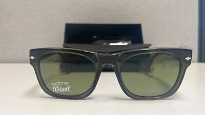$159.95 • Buy Persol PO3269S Men's Opal Smoke Frame Green Lens Rectangle Sunglasses 52MM