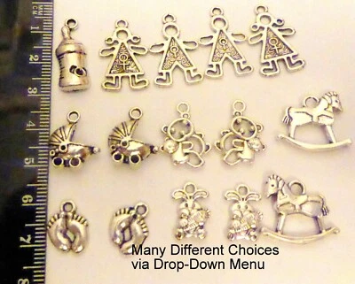 Tibetan Silver Charms MANY CHOICES See Drop-Down Menu For Jewellery Making Craft • £4.75