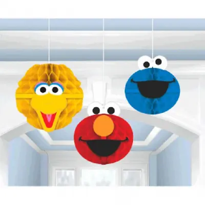 Sesame Street Birthday Party Honeycomb Decorations (3) • £10.99