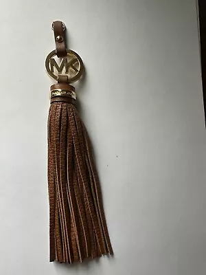 Michael Kors Brown Leather Tassel Logo Replacement Charm Fob • $26.99