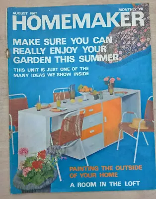 HOMEMAKER August 1967 / Vintage Magazine Mid-Century Home Decor Retro Design • £5