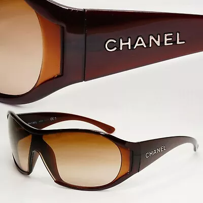 Chanel Sunglasses 2008 Vintage Shield Wrap Brown Visor 6017 C.538/13 121223 • $230.33