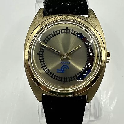 Vintage Conrail Men's Watch Moving Train As Seconds 17 Jewels Mechanical RUNS • $3.58