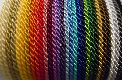 3.5mm Twisted Silky Soutache Cord Braided Braid Rope 30 Colours Piping Cushion • £65