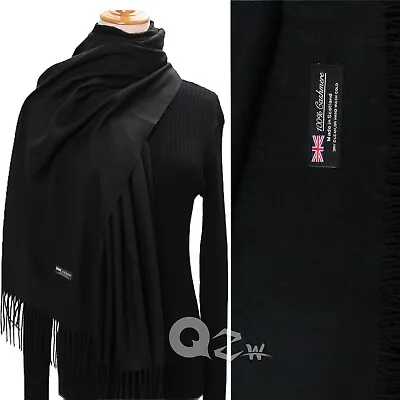 Womens Mens 100% Cashmere Scotland Oversized Blanket Wool Scarf Shawl Wrap Solid • $11.99