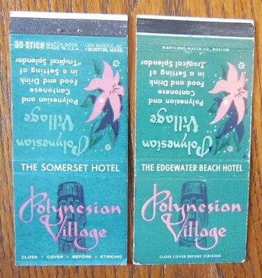 Tiki Matchbook Covers: Polynesian Village Chicago Illinois Empty Matchcovers E24 • $8.48