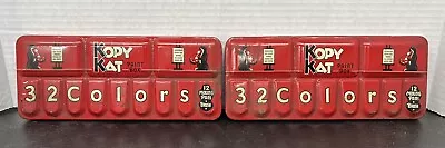 2 Vtg Red Kopy Kat Tin Paint Box American Crayon Company Made USA • $45