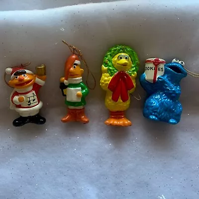Vtg 1980 SESAME STREET Muppets Bert Ernie Cookie Big Bird Christmas Ornaments • $28
