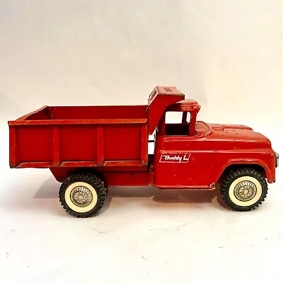 Vintage 1960s Buddy L Hydraulic Dump Truck Pressed Steel Red LIFT WORKS! • $79.95