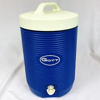 Vintage Gott 2 Gallon Blue Water Cooler Insulated Drink Dispenser • $45