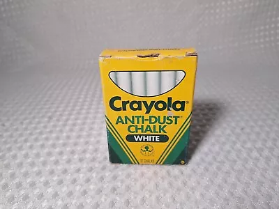 Vintage 1988 Crayola White Anti-Dust 12 Chalk Box Of 11 Binney & Smith No. 1402 • $8.99