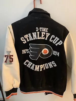 Philadelphia Flyers NHL Hockey Snap Varsity Jacket Kids Large 16-18 Stanley Cup • $39.99