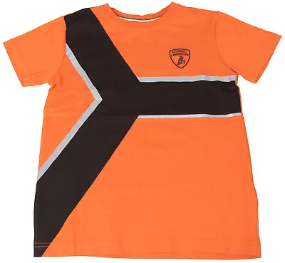 AUTOMOBILI LAMBORGHINI Kids Boys T-Shirt Orange Size 140/168 9-10 Years • £40.45