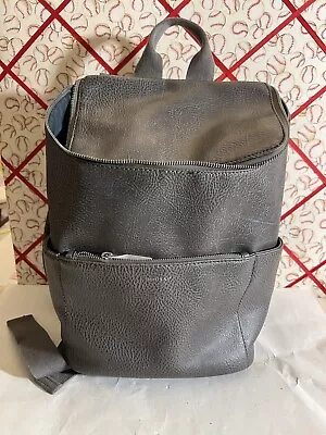 Matt & Nat Classic Backpack Vegan Leather Adjustable *TINY FLAW. Grey • $21.99