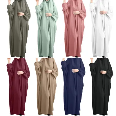 Muslim Women Prayer Dress Modest Abaya Islamic Kaftan Caftan Robe Gown Ramadan • £19.40