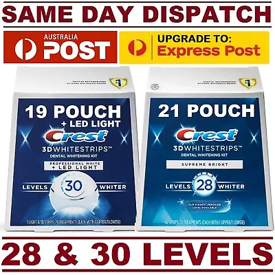 $88.95 • Buy Crest 3D Teeth Whitening HIGHEST LEVELS 28 & 30 - SEALED BOXES - 21 & 19 POUCHES