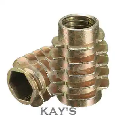 Threaded Wood Inserts M4 M6 M8 Hex Screw Drive Fixing Nuts Type E (all Sizes)  • £2.99