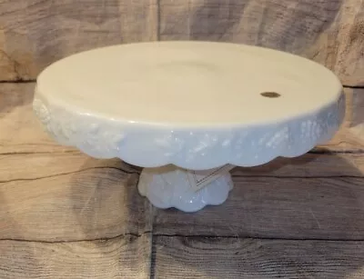  Vintage Westmoreland Milk Glass Pedestal Cake Stand Plate Grape Vines NEW • $149.99