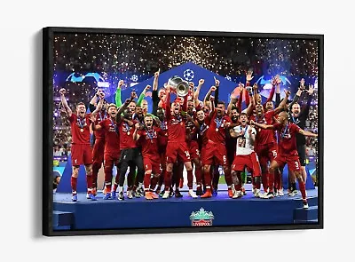 £34.99 • Buy Liverpool 2019 Champions League -float Effect Canvas Wall Art Pic Print- Blue